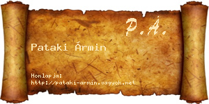Pataki Ármin névjegykártya